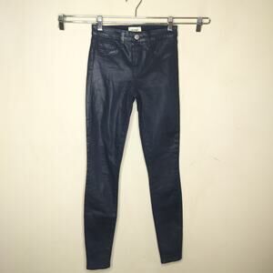 L'AGENCE Marguerite Dark Blue Coated Skinny Jeans